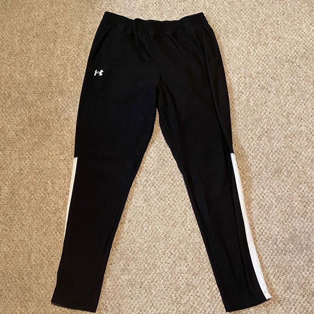 Under Armour Womens black Joggers with White Stripe